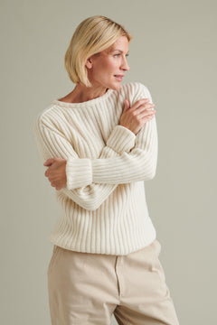 Nötö Merino Wool Sweater White