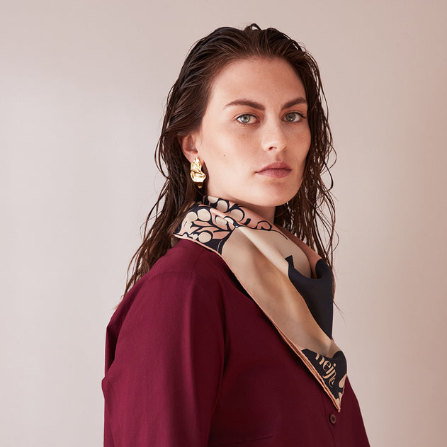 Silk Scarf Japan Print