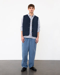 Light Quilt Vest Dark Navy