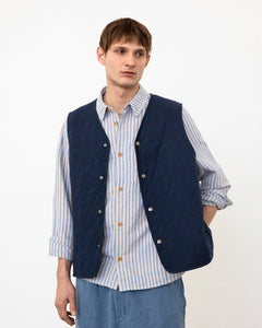 Light Quilt Vest Dark Navy