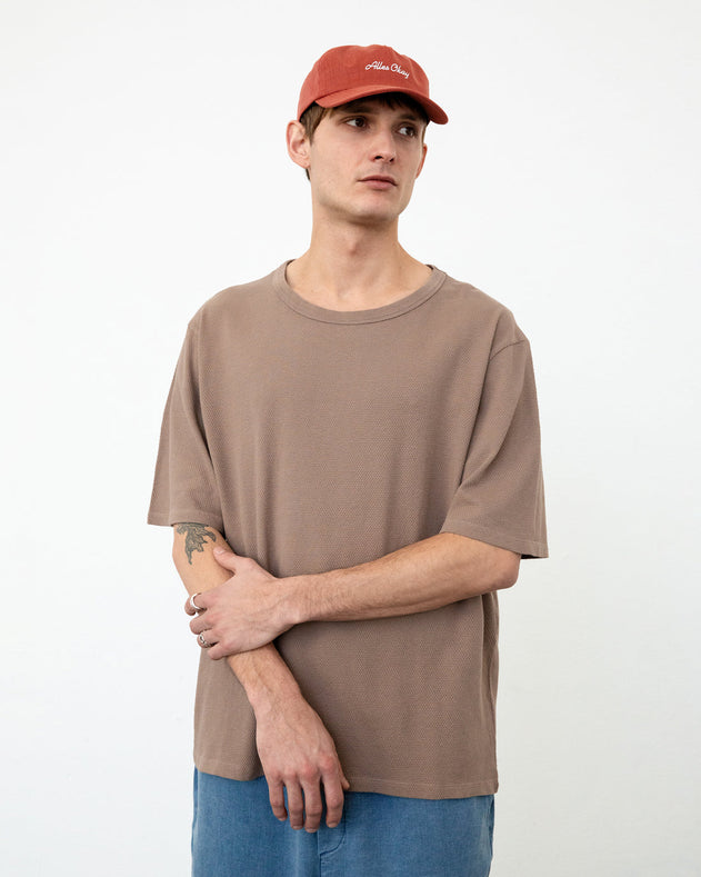 Waffle T-shirt Washed Brown