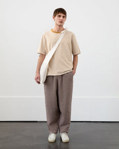 Striped T-shirt Caramel/White