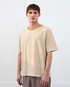 Striped T-shirt Caramel/White