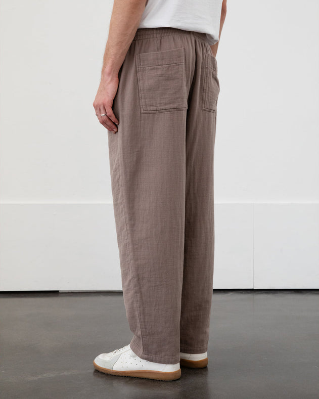 Wide Pants Washed Brown