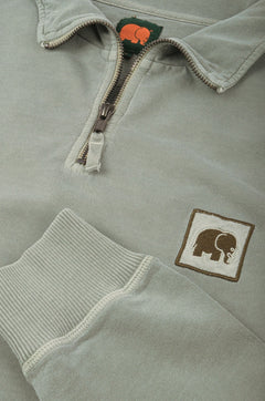 Sauce Pigment Quarter Zip Sweater Silver Green