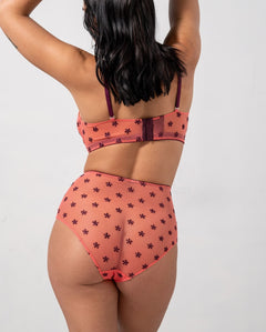 Mesh Highwaist Briefs Coral/Cherry