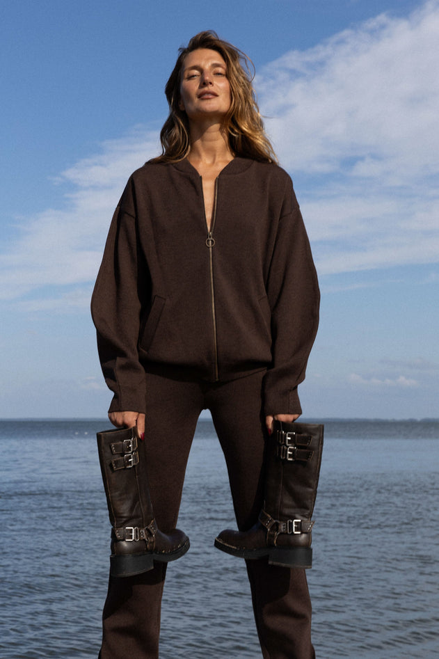 Onda Merino Bomber Jacket Chocolate