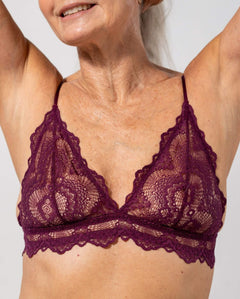 Lace Triangle Bralette Cherry