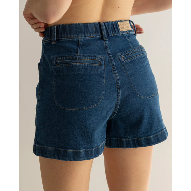 Bermuda María Denim Shorts Dark Blue