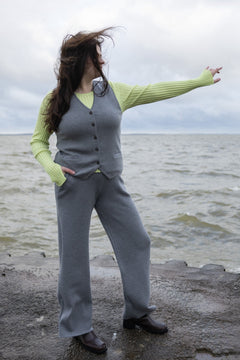 Bene Merino Wide Pants Light Grey