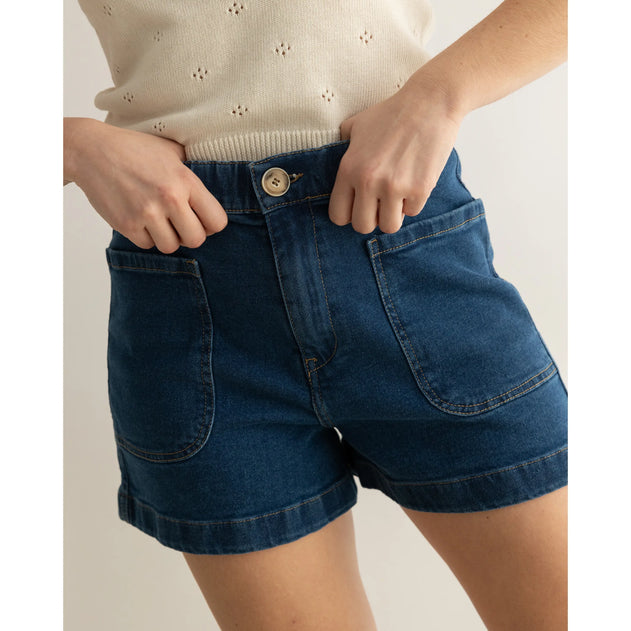 Bermuda María Denim Shorts Dark Blue