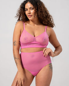 Mesh Highwaist Briefs Candy Pink