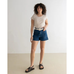 Bermuda María Denim Shorts Dark Blue