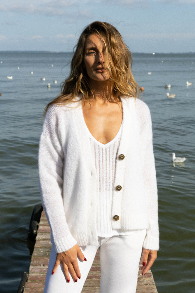 Caldo Linen Tank Top White