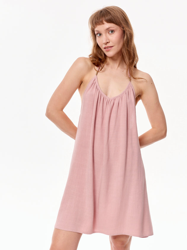 Sola Open-Back Summer Dress Pink