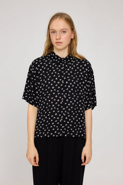 Printed Crinkle Short Sleeve Shirt