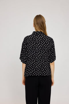 Printed Crinkle Short Sleeve Shirt