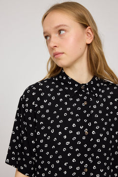 Printed Crinkle Short Sleeve Shirt