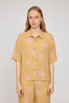 Printed Crinkle Short Sleeve Shirt