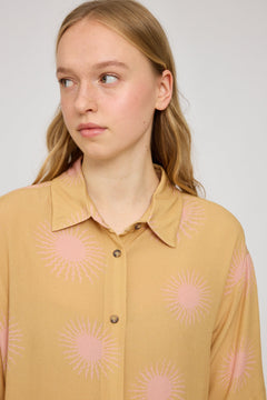 Printed Crinkle Short Sleeve Shirt