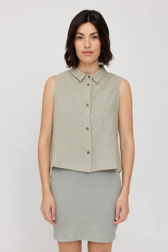 Sleeveless Linen Blouse