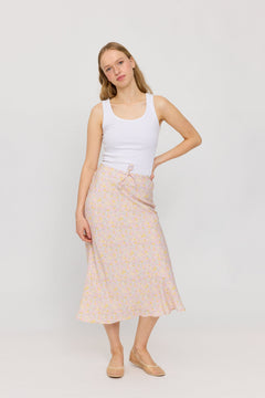 Printed Bias-Cut Skirt