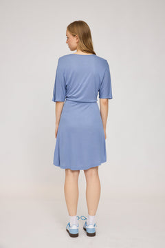 Faux-Wrap Jersey Dress