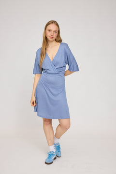 Faux-Wrap Jersey Dress