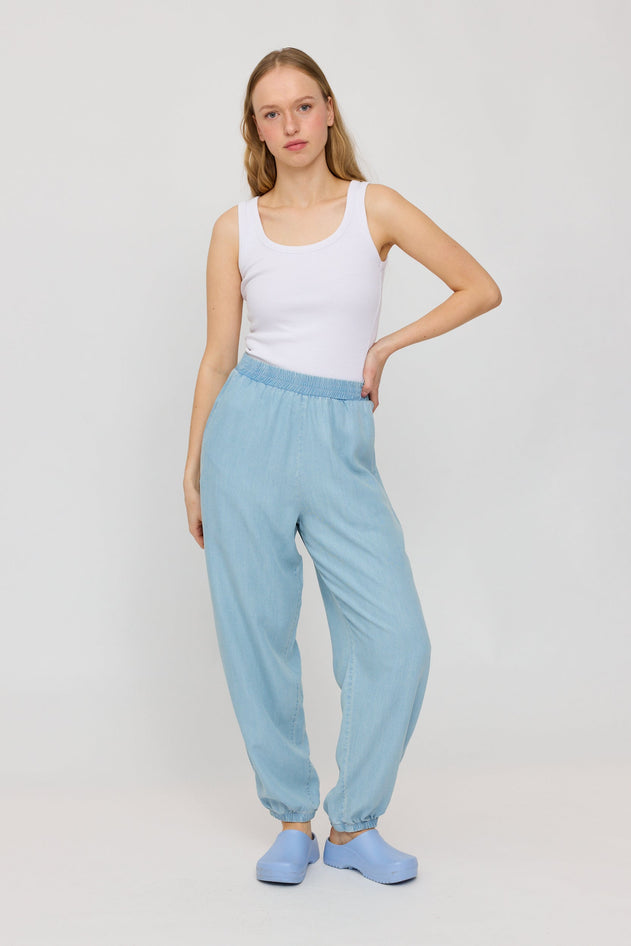 Denim Parachute Pants