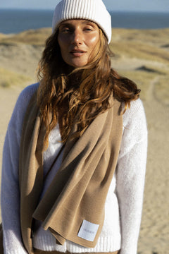 Via Merino Wool Scarf Beige