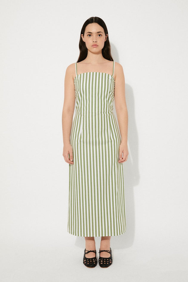 Viridian Dress Green Stripes