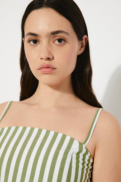 Viridian Dress Green Stripes