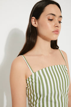 Viridian Dress Green Stripes
