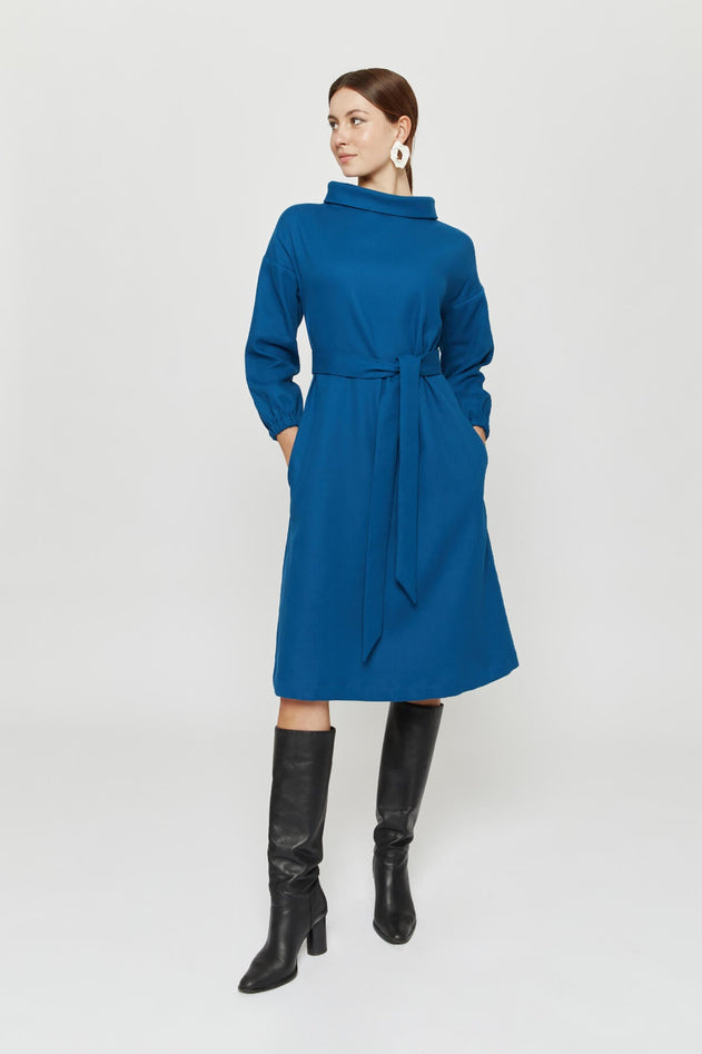 Amalia Dress Petrol Blue