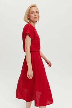 Nane Dress Short Sleeves Red