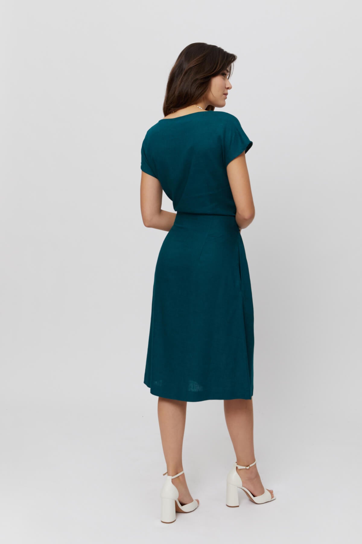 Sati Midi Dress With Boat Neck Deep Teal