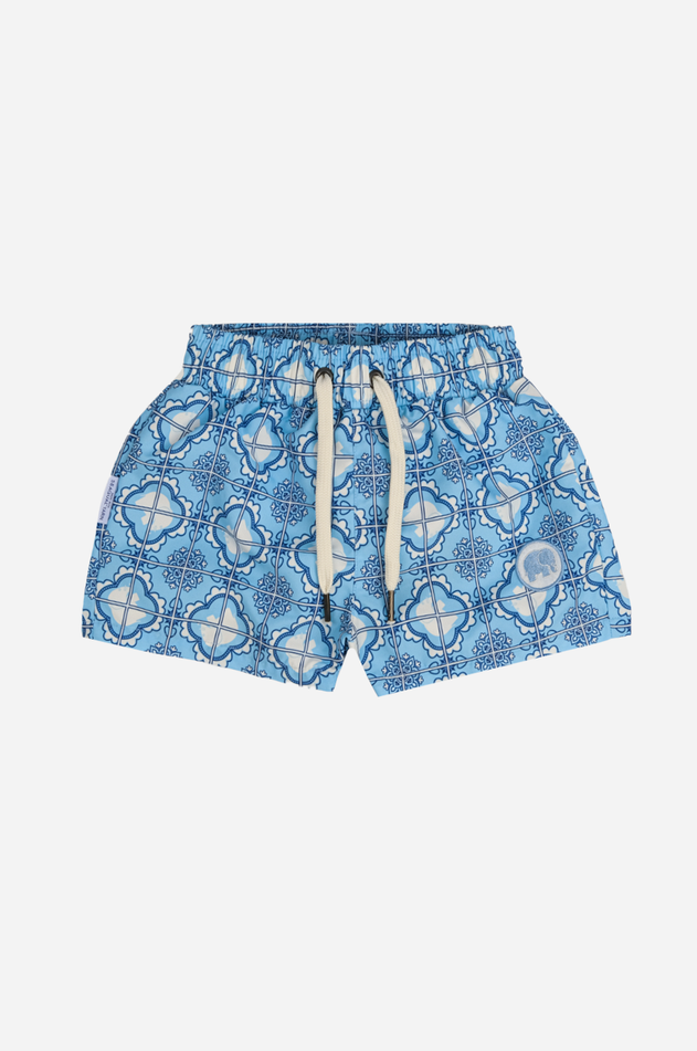 Kids' Tiles Swim Shorts Light Blue