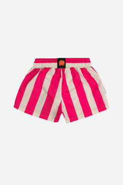 Kids' Beach Club Swim Shorts Striped Fuchsia