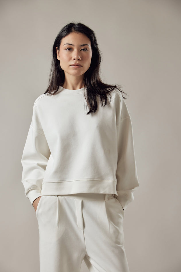 Loose Fit Crewneck Interlock Sweatshirt