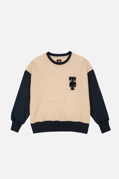 Naisten Zeta Oversized Collegepaita Valkoinen/Sininen