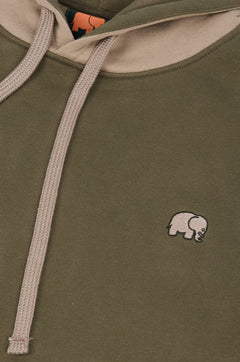 Color Block Hoodie Gothic Olive