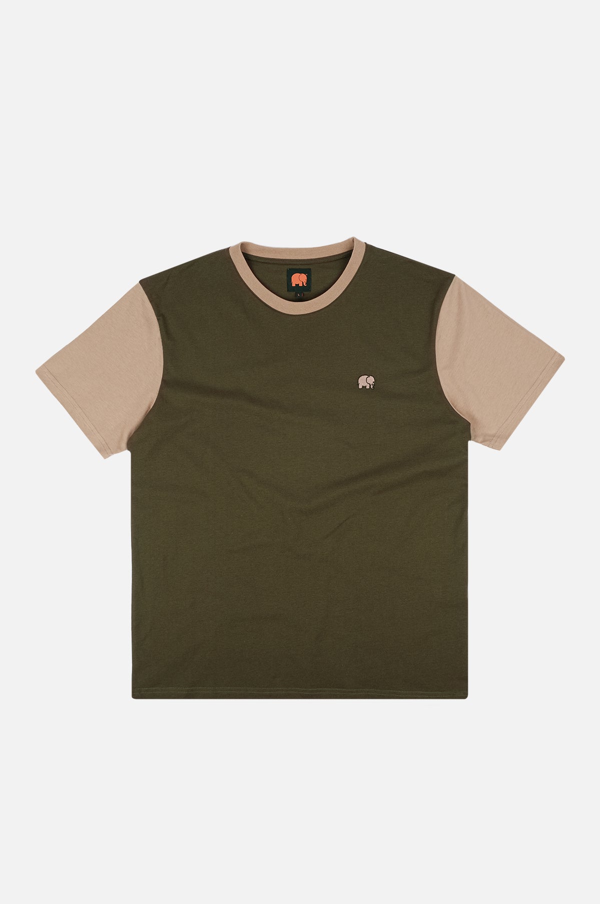 Color Block T-Shirt Dark Olive/Incense