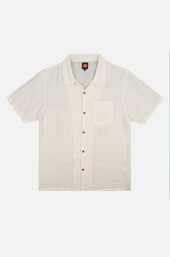 Men's San Miguel Linen Short Sleeve Camp Shirt Foam White