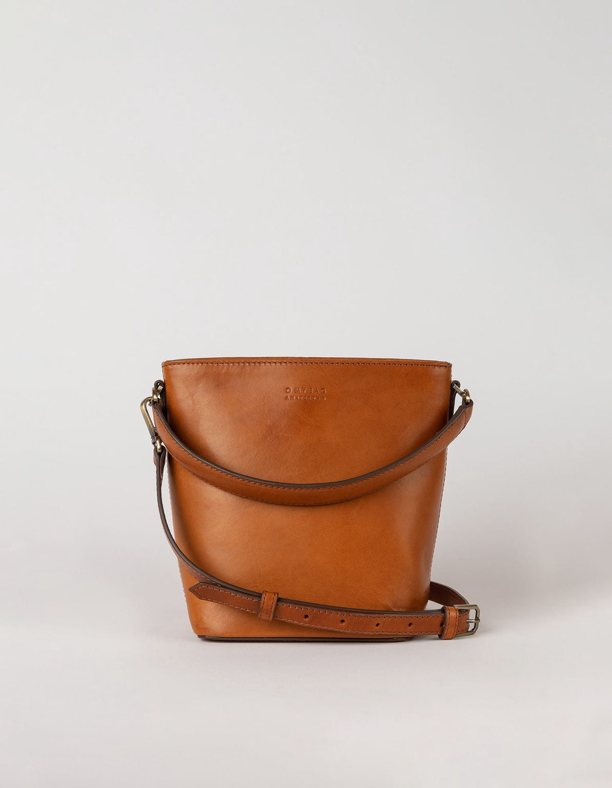 Bobbi Midi Bucket-laukku Cognac, Classic -nahka