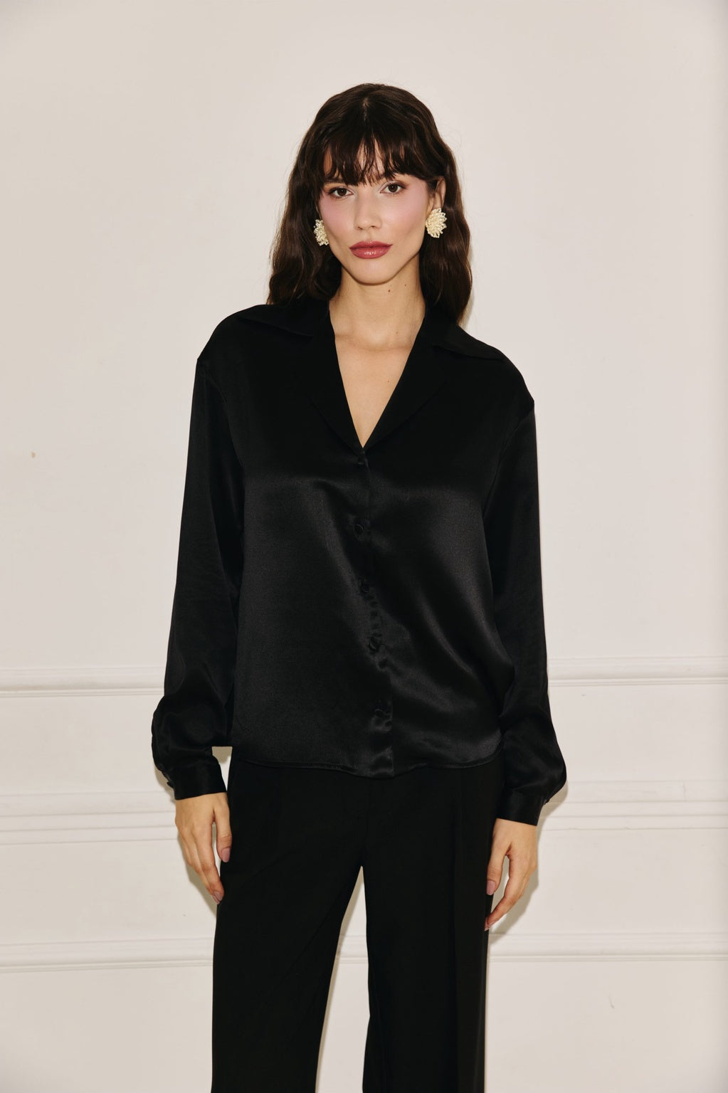 Rita Silk Shirt Black