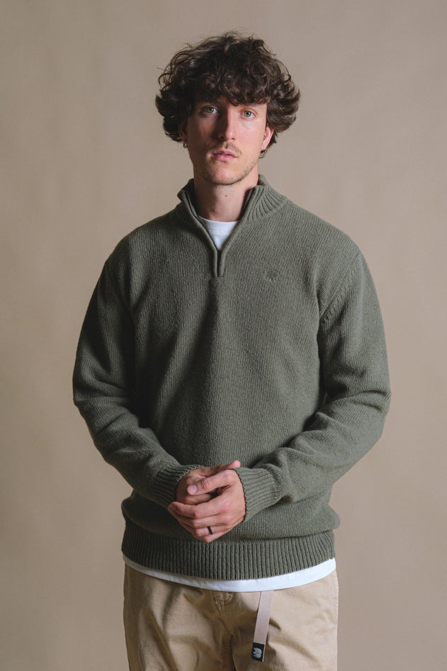 Bernia Quarter Zip Knit Sage