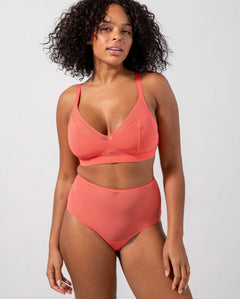 Mesh Support Bra Coral