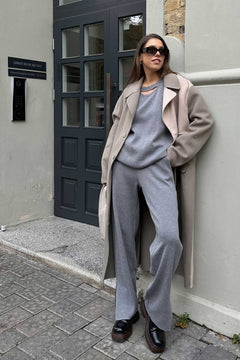 Ora & Rotondo Merino Co-ord Light Grey