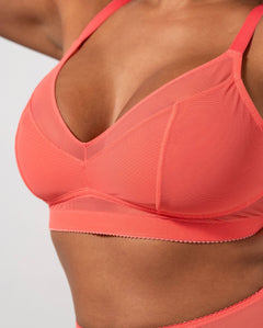 Mesh Support Bra Coral