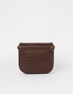 Nina Laukku Suklaanruskea, Croco Print -nahka